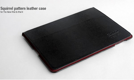 Кожаный чехол для iPad 2/3 и iPad 4 Hoco Squirrel Pattern Leather Case (Черный)