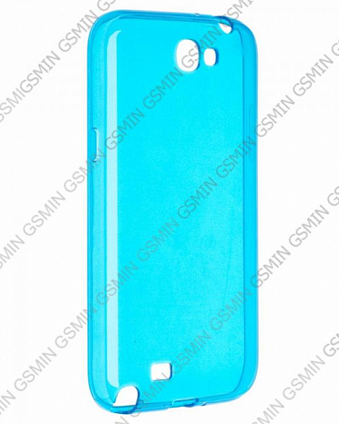 Чехол силиконовый для Samsung Galaxy Note 2 (N7100) TPU Глянцевый (Синий)