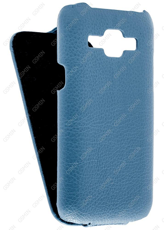 Кожаный чехол для Samsung Galaxy J1 (J100H) Aksberry Protective Flip Case (Синий)