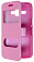Чехол-книжка с магнитной застежкой для Samsung Galaxy J1 (J100H) с окном (Розовый)