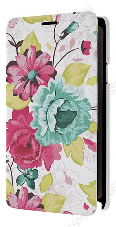Кожаный чехол для Samsung Galaxy Note 4 (octa core) Armor Case - Book Type (Белый) (Дизайн 5)
