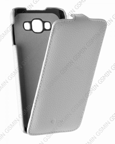 Кожаный чехол для Samsung Galaxy E7 SM-E700F Sipo Premium Leather Case - V-Series (Белый)