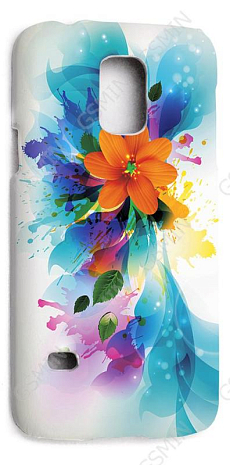 Кожаный чехол-накладка для Samsung Galaxy S5 mini Aksberry (Белый) (Дизайн 6)