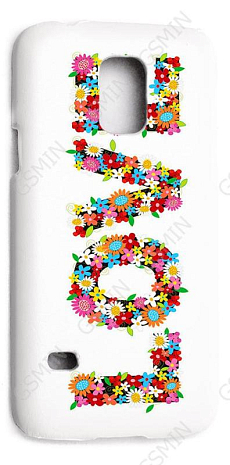 Кожаный чехол-накладка для Samsung Galaxy S5 mini Aksberry (Белый) (Дизайн 14)