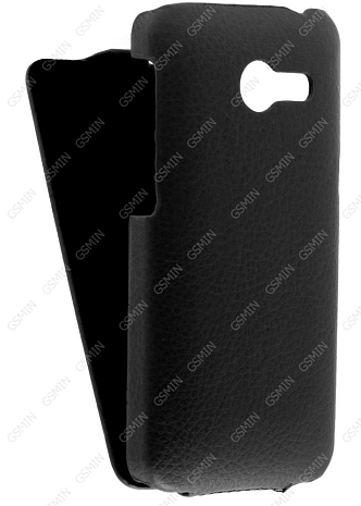 Кожаный чехол для Asus Zenfone 4 (A400CG) Aksberry Protective Flip Case (Черный)