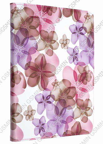 Кожаный чехол для iPad 2/3 и iPad 4 RHDS Fashion Leather Case - Flower series - Вращающийся (Фиолетовый)