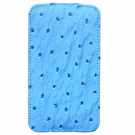    Apple iPhone 3G/3Gs Melkco Leather Case - Jacka Type (Ostrich Print Pattern - Blue)