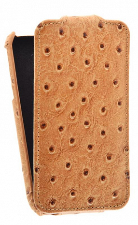    Apple iPhone 3G/3Gs Melkco Leather Case - Jacka Type (Ostrich Print Pattern - Khaki)