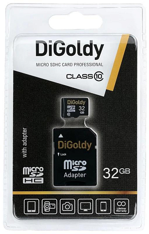   DiGoldy Micro SDHC Card Professional 32GB Class 10 UHS-I (up to 45 MB/s)   SD